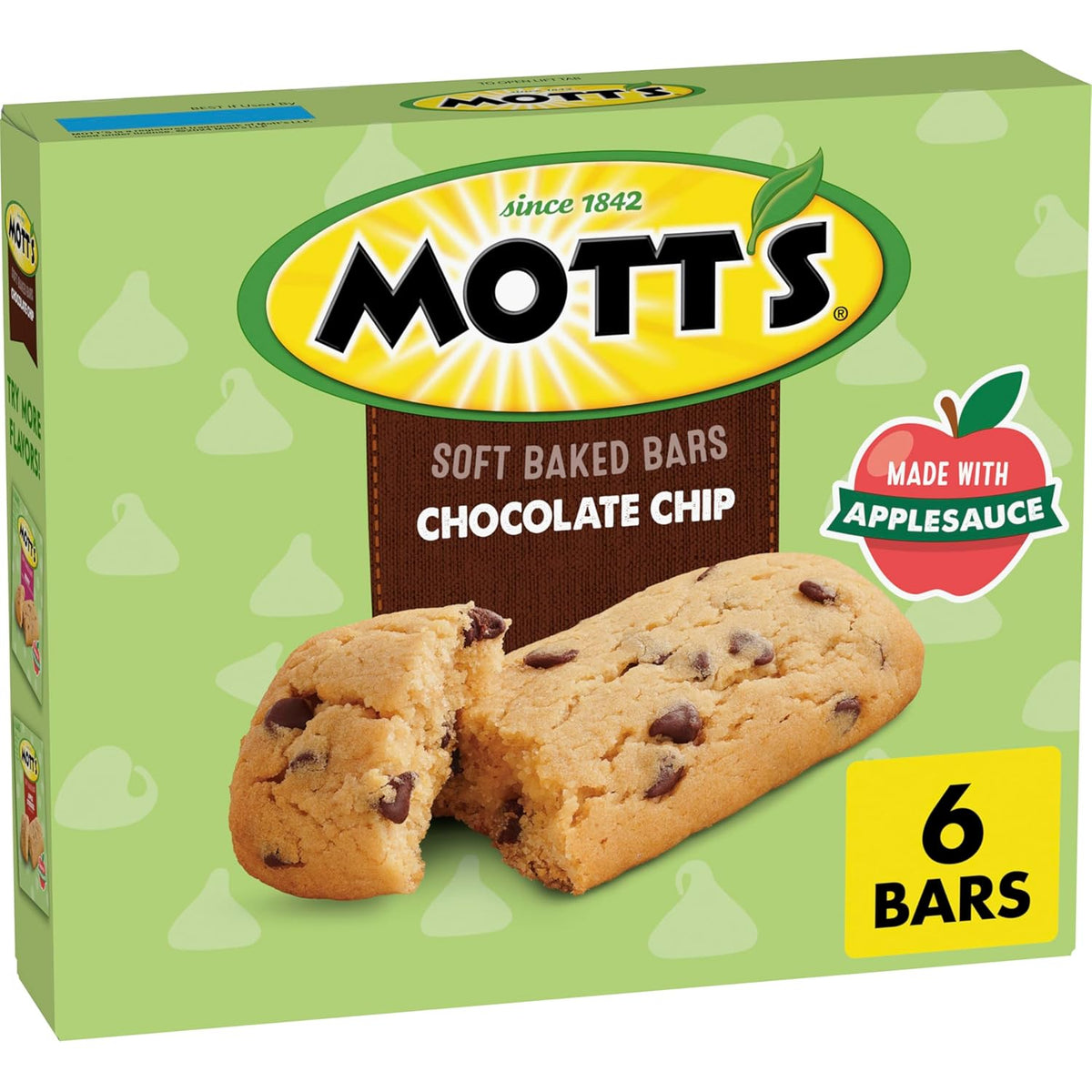 Mott's Soft Baked Bars, Chocolate Chip, Made with Applesauce, 6 Ct, 5.76 oz