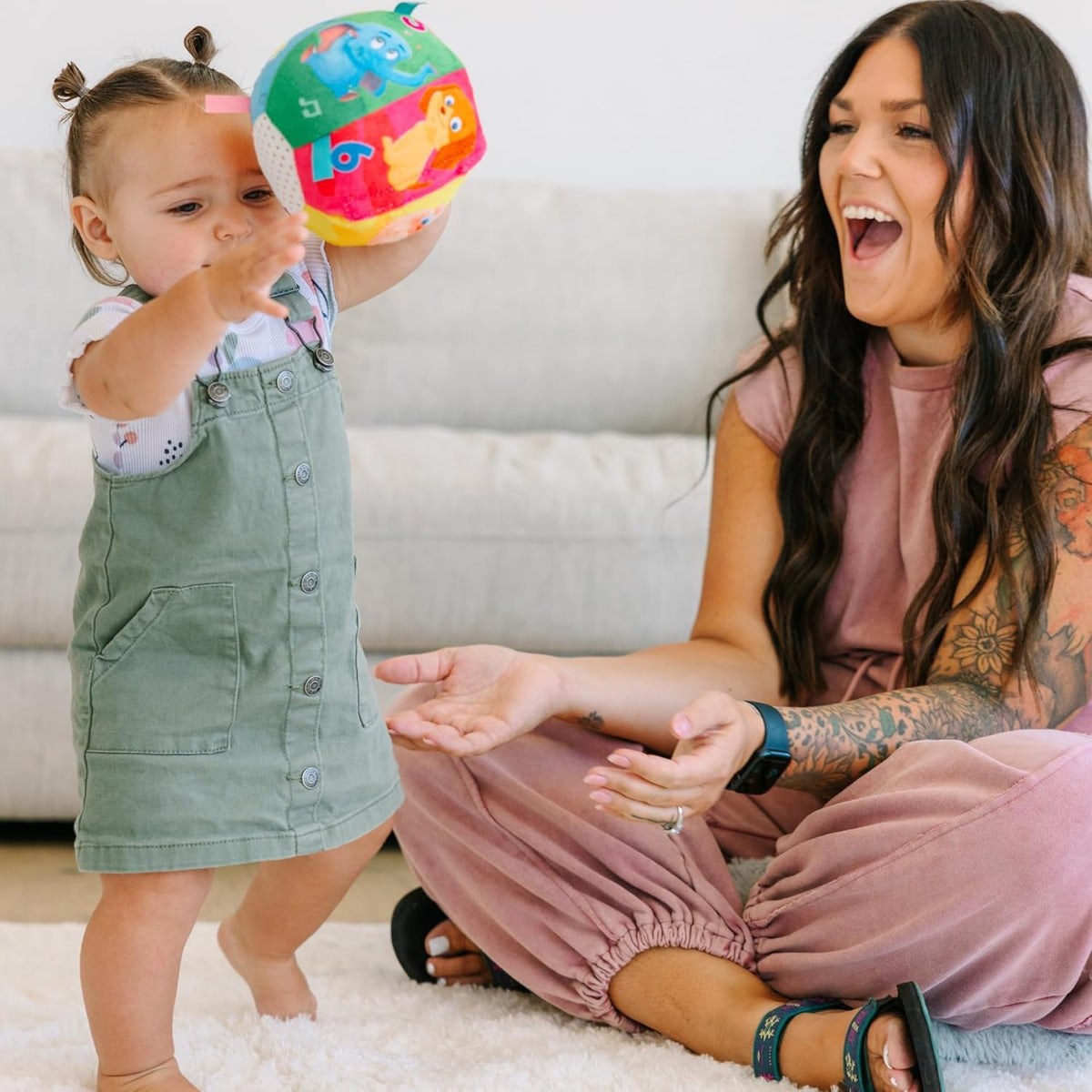 Move2Play, Hilariously Interactive Baby Ball with Music & Sound Effects | First Birthday Gift | Toddler Toy for Boys & Girls | Age 6, 9, 12, 18+ Month | 1, 2+ Year's Old (Baby Ball)