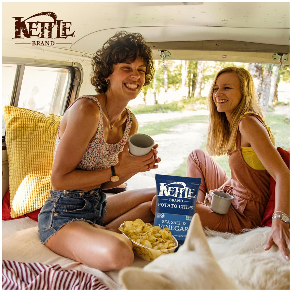 Kettle Brand Sea Salt and Vinegar Kettle Potato Chips, Gluten-Free, Non-GMO, 7.5 oz Bag