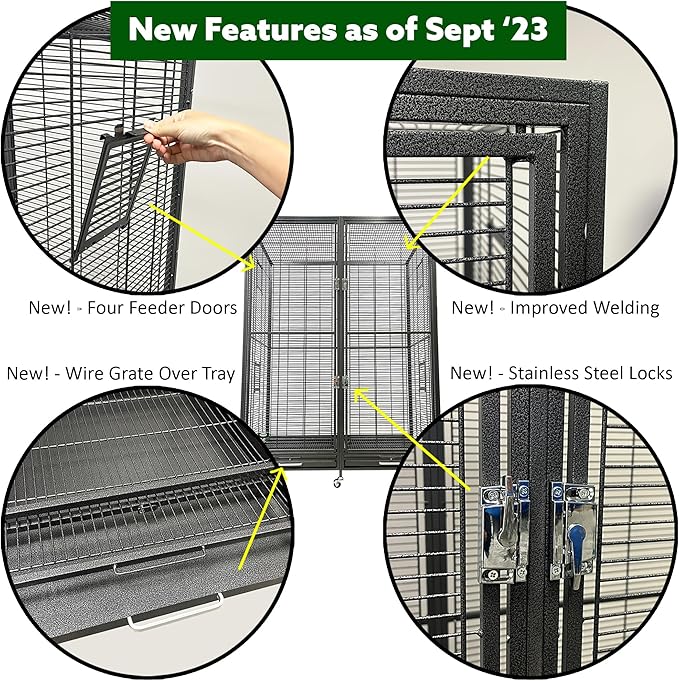 Exotic Nutrition Borneo Small Animal Cage - for Sugar Gliders, Squirrels, Marmosets & Other Small Pets (Cage)