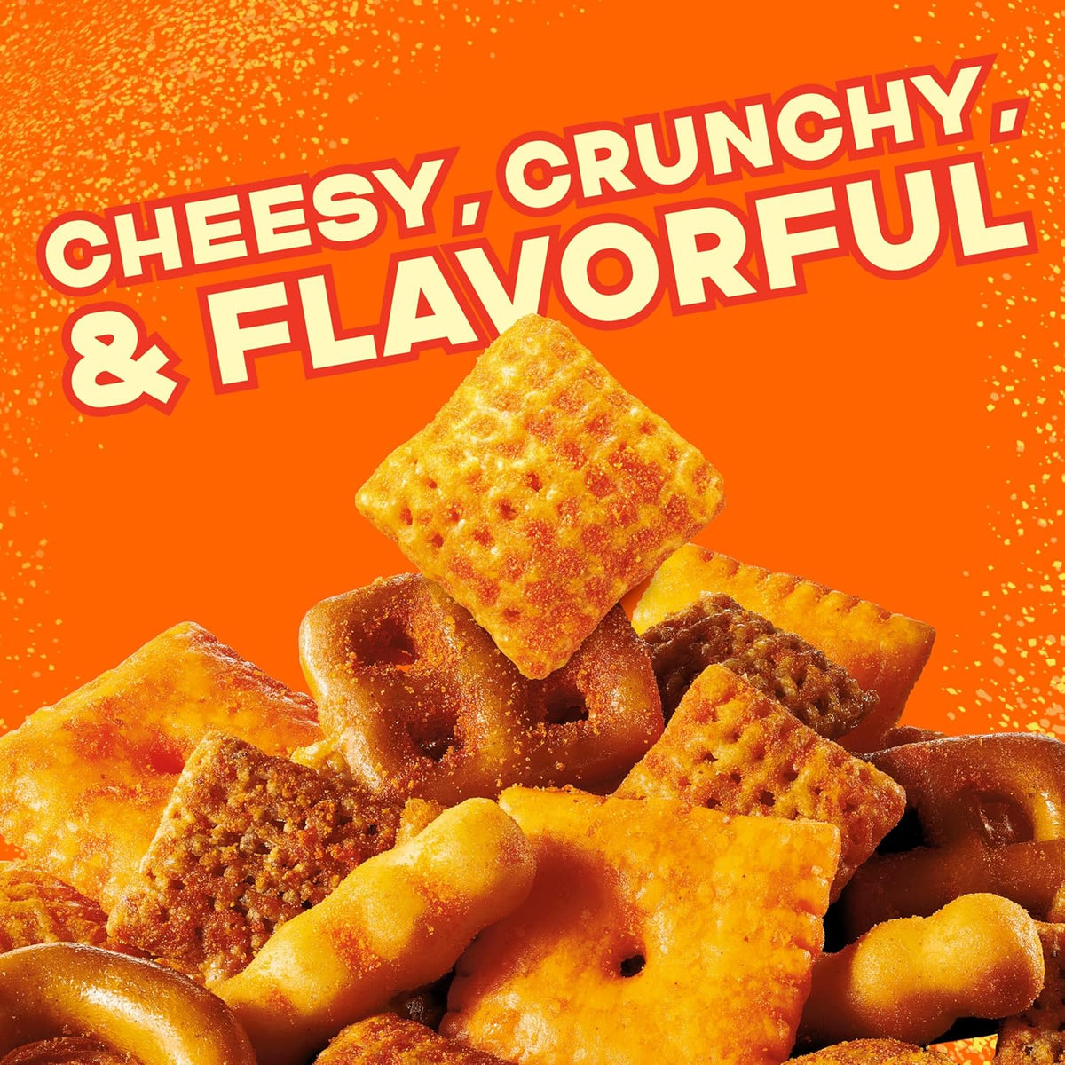 Chex Mix Cheddar Snack Mix, Salty Snacks Tub, 20 oz