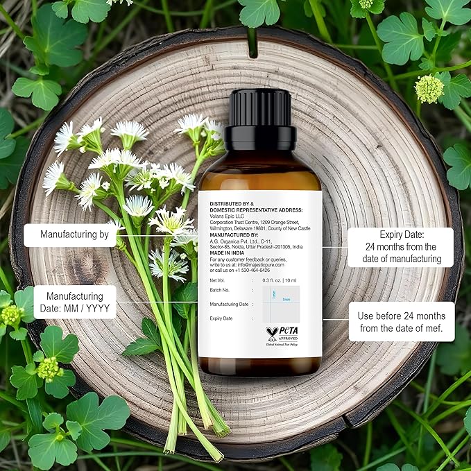 MAJESTIC PURE Angelica Root Essential Oil | 100% Pure and Natural Oil | Premium Grade Essential Oils for Hair Care, Home Diffusers, Skin, Aromatherapy, Massage and Humidifiers | 0.3 Fl Oz