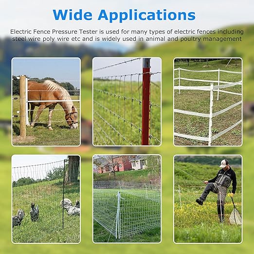 Electric Fence Voltage Tester, 12KV Fence Tester 8 Neon Indicator Lights/Fence Tester for Farms Fault Finder Portable Testing Tool