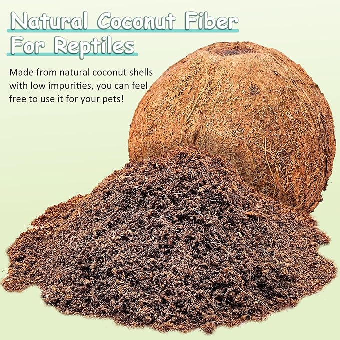 VCEPJH Loose Coconut Fiber Substrate 4 Pack Natural Coco Coir Reptile Bedding Tortoise Substrate Soil Habitat Accessories for Tarantula Snake Bearded Dragon Spiders Hermit Crabs