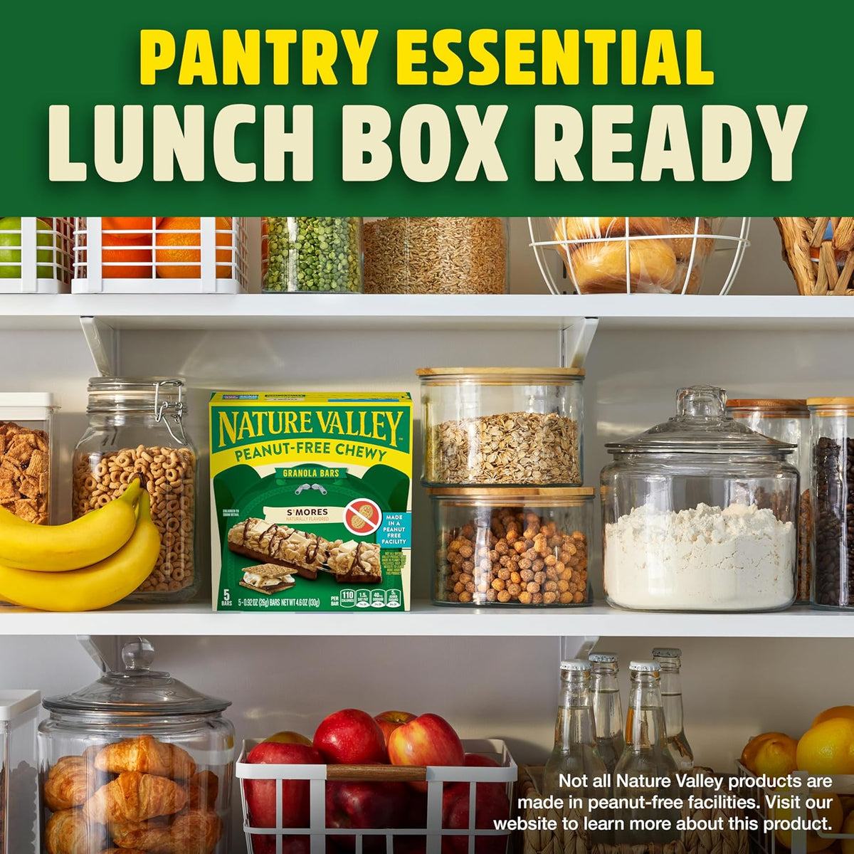Nature Valley Peanut-Free Chewy Granola Bars, S'mores, Made in a Peanut Free Facility, 5 Bars, 4.6 oz