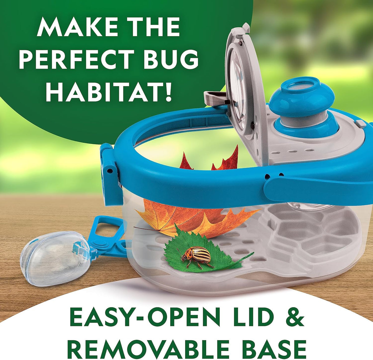 National Geographic Bug Catcher Kit for Kids - Kids Bug Habitat with Magnified Viewer, Bug Catcher, Tweezers & Learning Guide, Insect Habitat, Outdoor Toys, Kids Bug Catching Kit, Bug Box