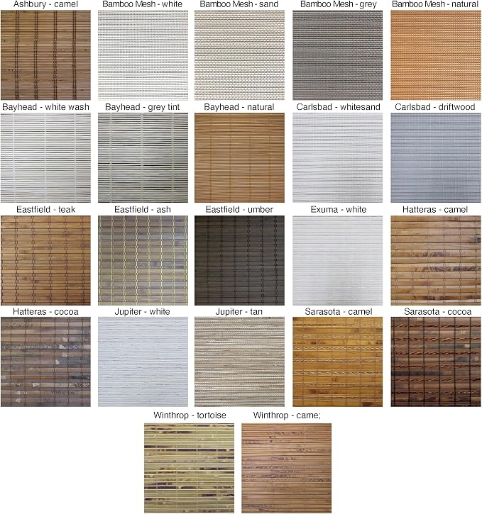 Cordless Woven Wood Roman Shades, 69W x 72H, Winthrop Camel, Sizes 20-72 Wide