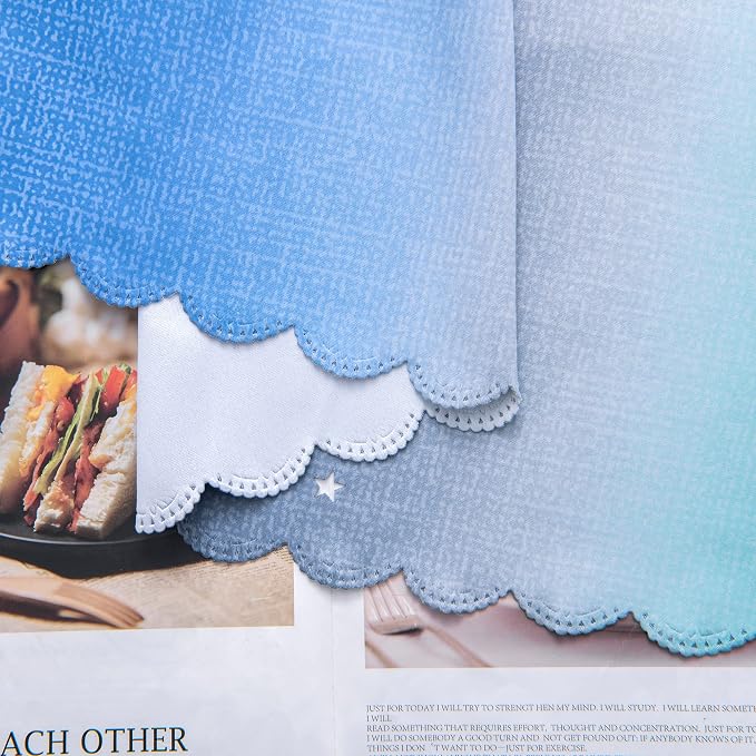 XiDi Curtains for Bedroom Decor, Rainbow BluGrenGrey-34-45
