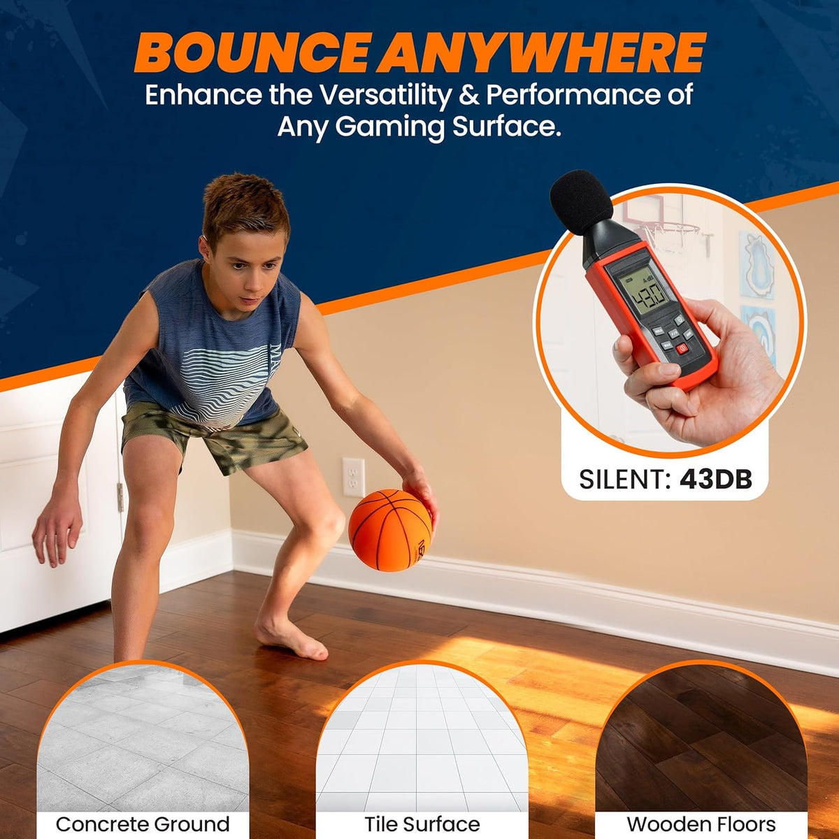 NERO SPORT Ninja Silent Basketball- Soft Foam Indoor Hoop Play | Soundless Ball for Quiet Dribbling and Indoor Training
