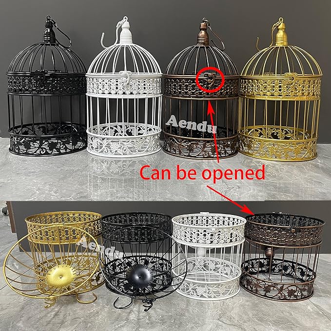 Iron Bird Cage for Wedding Decor and Flower Cage Decor Perfect Props for Hanging Flower Frames Indoor and Outdoor Decoration at Wedding Parties (Gold)