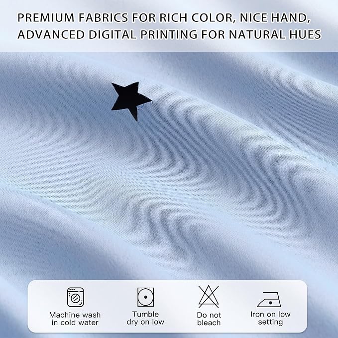 XiDi Blue Curtains for Bedroom, Girls Room Blackout Curtains, Kids Room