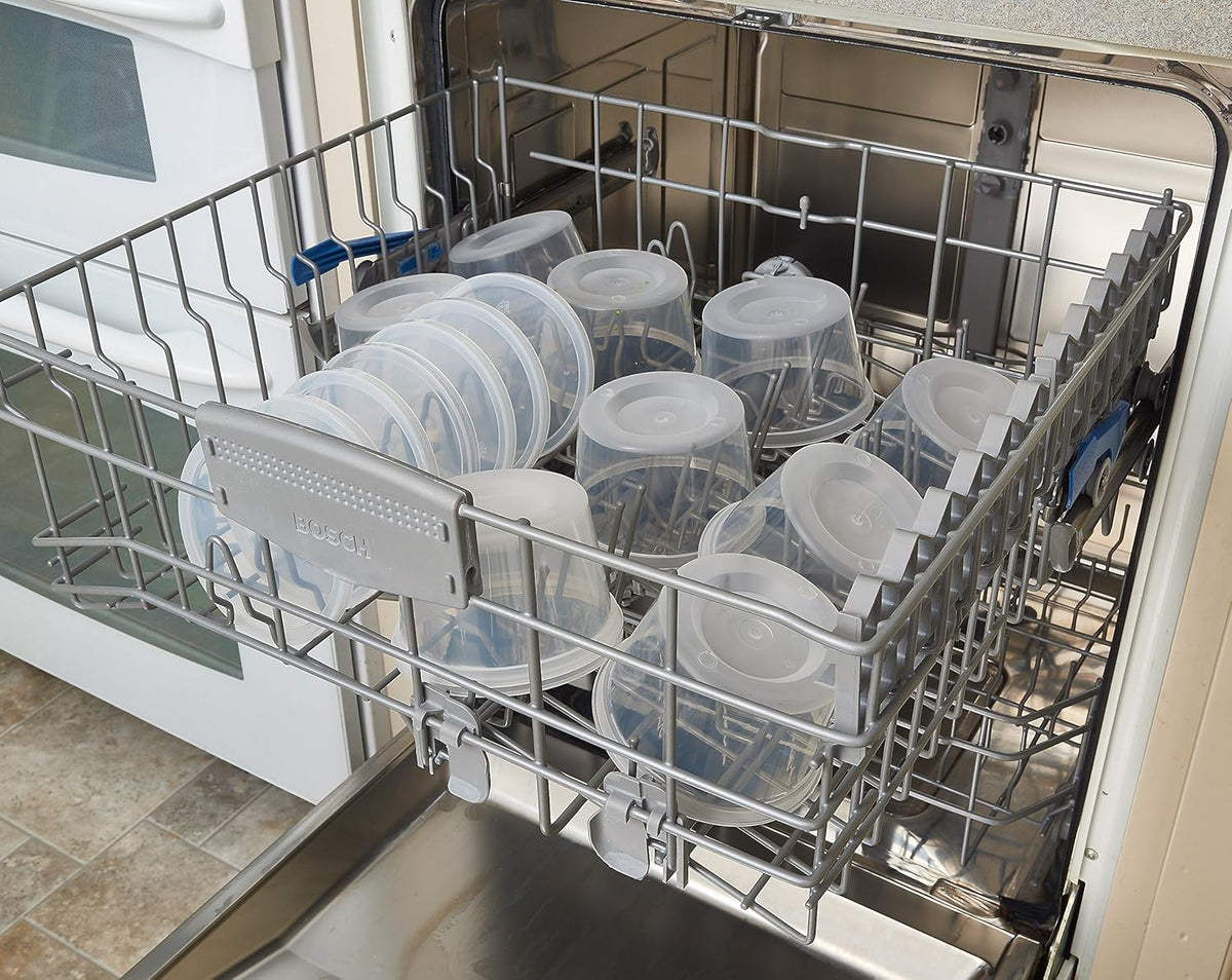 DuraHome Food Storage Containers with Lids 8oz, 16oz, 32oz Freezer Deli Cups Combo Pack, 70 Sets BPA-Free Leakproof Round Clear Takeout Container Meal Prep Microwavable (70 Sets - Mixed sizes)
