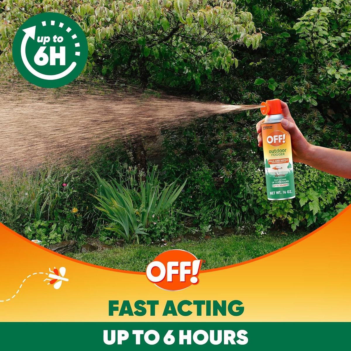 OFF! Outdoor Insect & Mosquito Repellent Fogger, Backyard Pretreat, Kills & Repels Insects in an up to 900 sq, ft, area, 16 oz (Pack of 2)