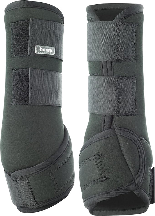 HORZE Brushing Splint Boots for Horses (Pair) - Durable Neoprene, Secure Closure, Lightweight - Black - M