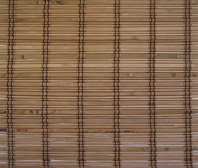 Cordless Woven Wood Roman Shades, 70W x 60H, Ashbury Camel, Sizes 20-72 Wide