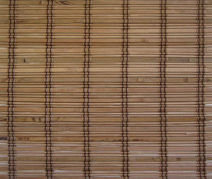 Cordless Woven Wood Roman Shades, 61W x 36H, Ashbury Camel, Sizes 20-72 Wide
