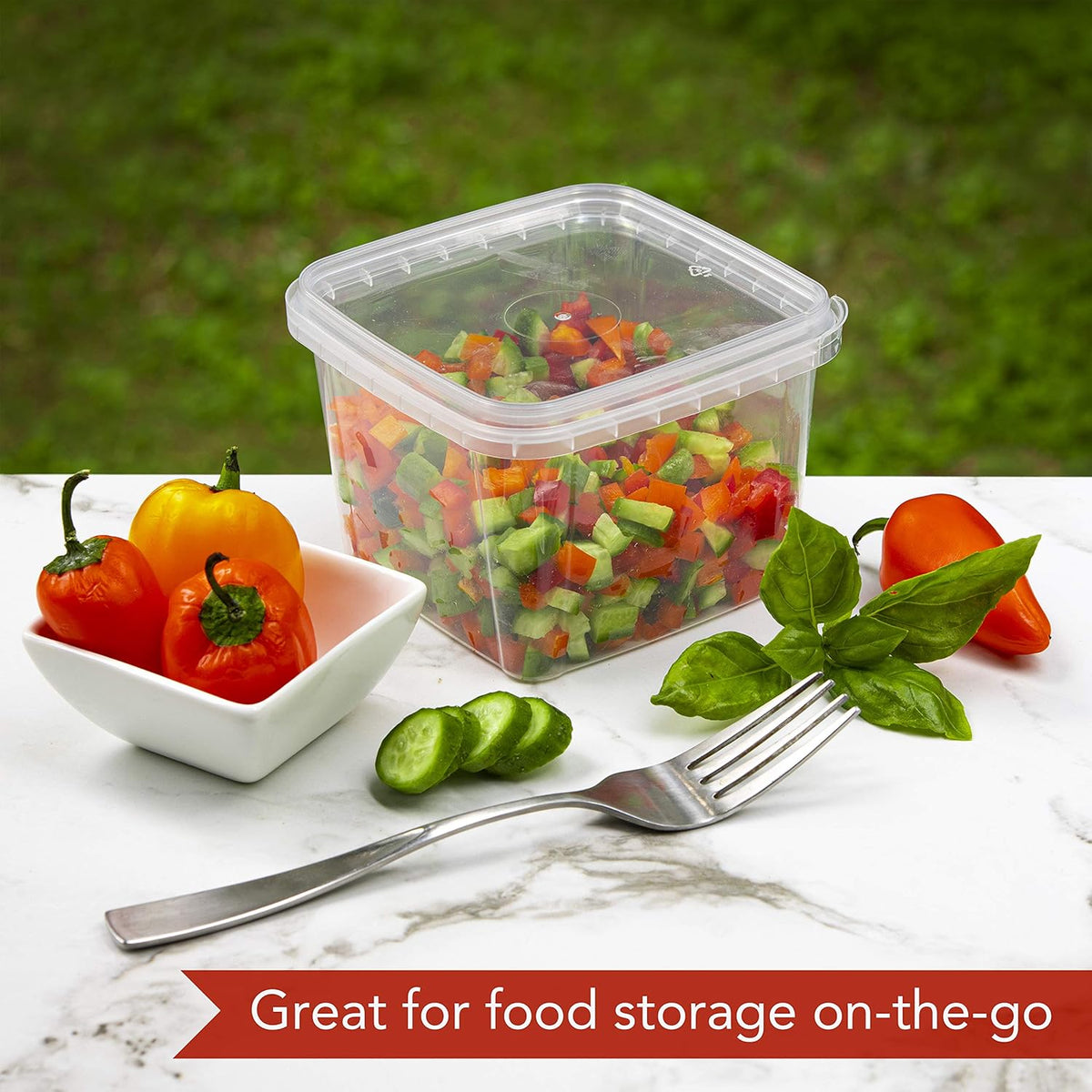 NYHI 16 oz. 20 Pack Square Clear Deli Containers with Lids Disposable BPA Free Square Plastic Food Storage Containers with Lids Airtight for Meal Prep Take Out Kitchen