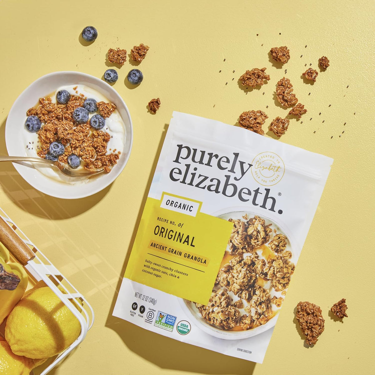 Purely Elizabeth, Organic Original, Ancient Grain Granola, Gluten-Free, Non-GMO (12oz Bag)