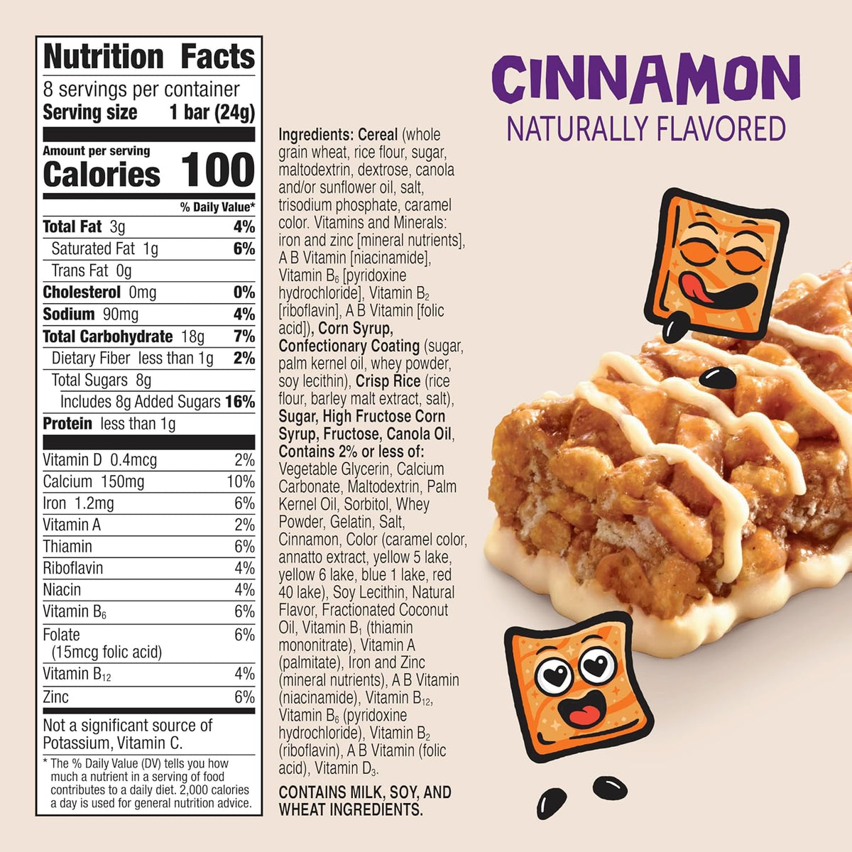 Cinnamon Toast Crunch Cereal Treat Bars, Snack Bars, 8 Ct, 6.8 oz