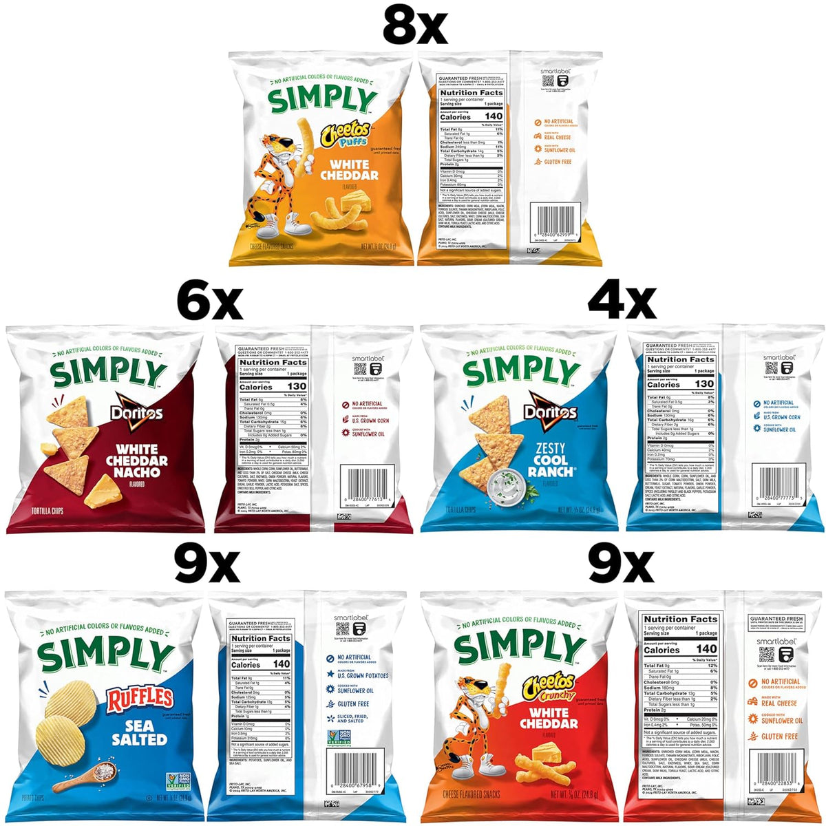 Simply Snacks Variety Pack, 0.875 Oz Bag, 36 Count, Organic, Packaging May Vary