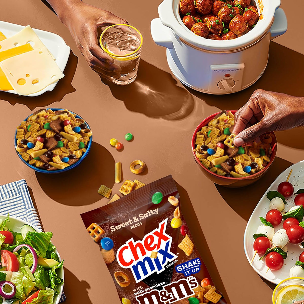 Chex Mix Sweet and Salty Recipe Snack Mix, with M&Ms Milk Chocolate Candies, Family Size, 13.5 oz