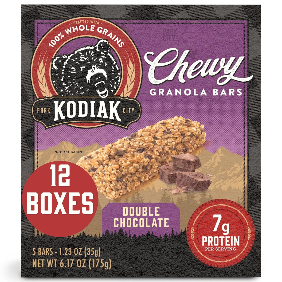 Kodiak Cakes Protein Chewy Granola Bar, S'mores, (Pack of 4 Boxes)