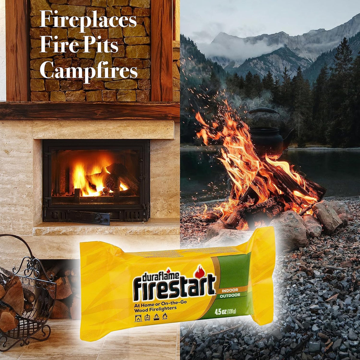 Duraflame Fire Starter for Indoor and Outdoor Use - Quick Ignition Logs for BBQ, Fireplace, Fire Pit and Campfires (24 Pack)