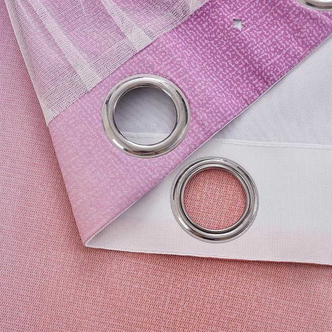 XiDi Yellow Curtains for Bedroom Decor Blackout Pink Curtains for Girl Kids