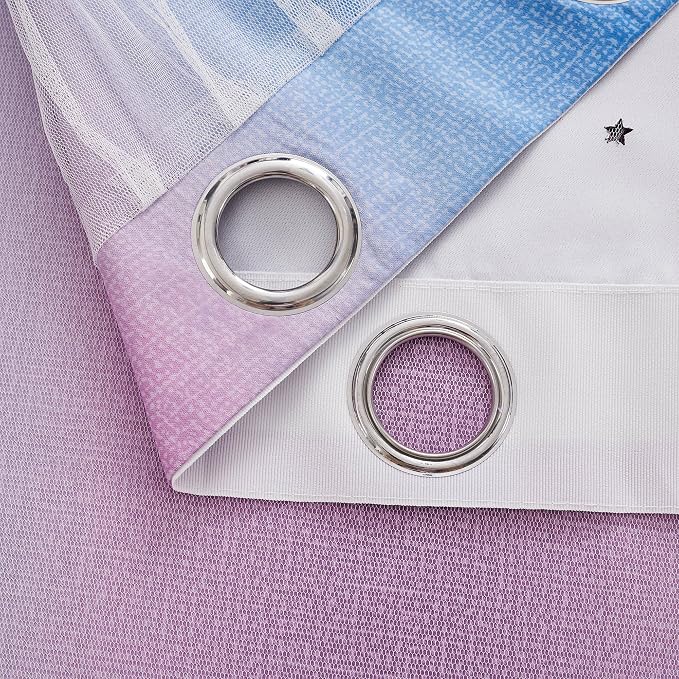XiDi Blue & Rainbow Curtains for Bedroom & Kids Room