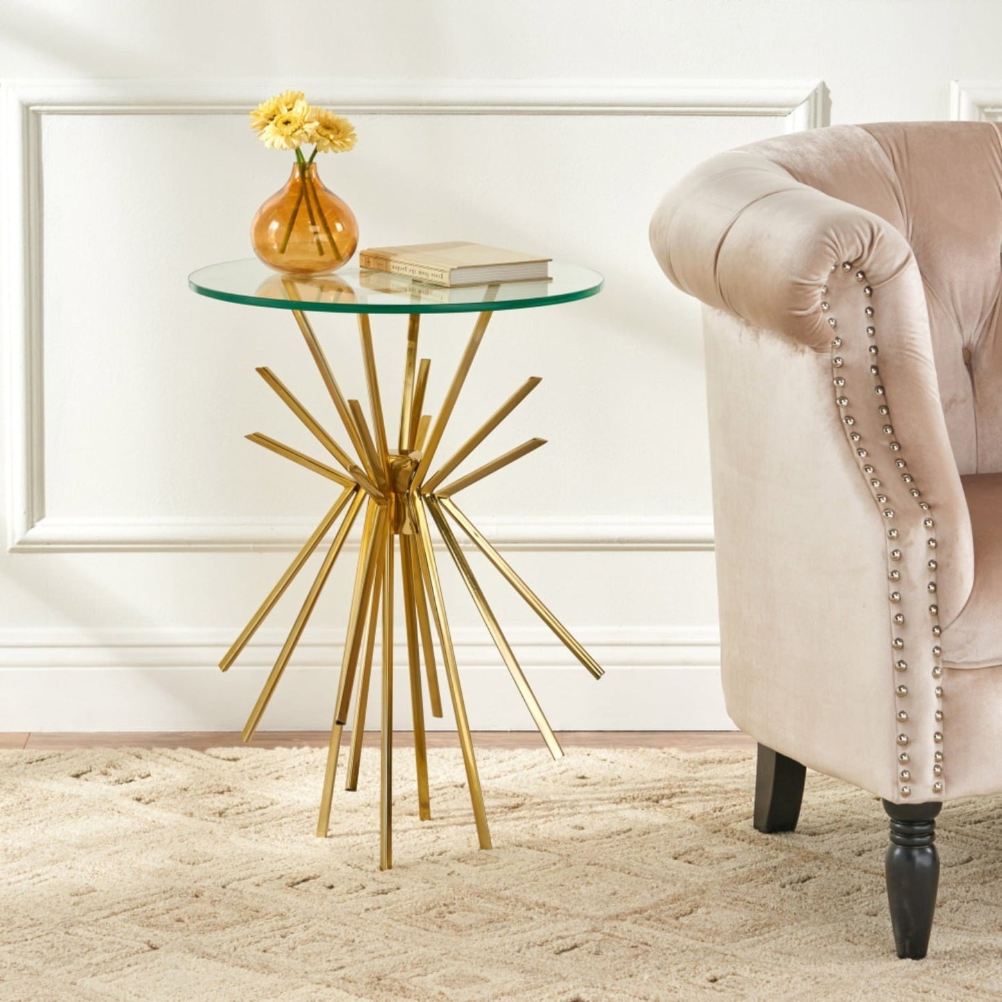 SPARKLE GLASS SIDE TABLE for Living Room Dining Room